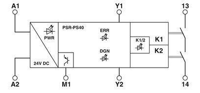 Компактный и PSR-PS40-1NO-1DO-24DC-SC Phoenix контактный сцепляющий реле для безопасного отключения