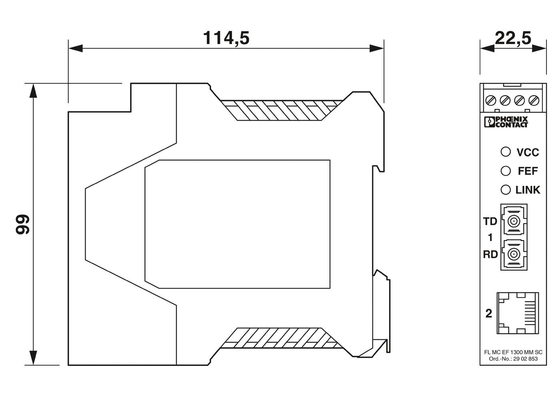 1300 MM SC Phoenix Контактный оптоволоконный конвертер 2902853 FL MC EF для вашего бизнеса
