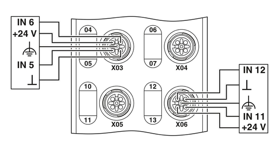 IP65/IP67 Уровень защиты 2701510 AXL E PN DI16 M12 6P Phoenix Контактный цифровой модуль