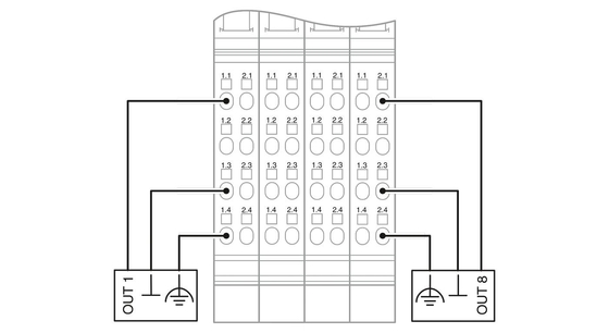 IP20 Уровень защиты 2878036 IB IL AO 4/8/U/BP-PAC Phoenix Контактный цифровой модуль