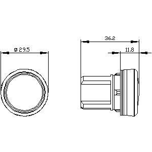 Siemens 3SU1001-6AA20-0AA0 SIRIUS ACT Pilot Light в красном пластмассовом цвете с гладкой линзой