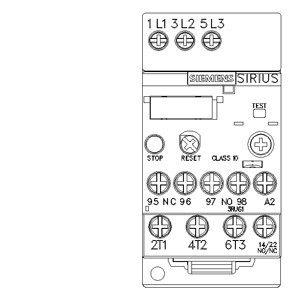 Siemens 3RU6116-1CB1 Реле перегрузки 11...16 A Размер S00 Класс 10 для автономного двигателя