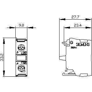 Передняя установка 1NO винтовой терминал Siemens 3SU1400-1AA10-1BA0 Контактный модуль SIRIUS ACT