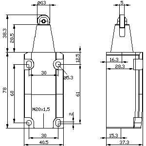 Переключатель позиции роликового металла для тяжелых применений Siemens 3SE5112-0CD02