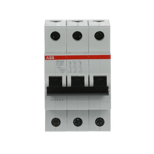 MCB SH203-C20 Миниатюрный выключатель 3P номинальный ток 20A номинальная частота 50 Гц