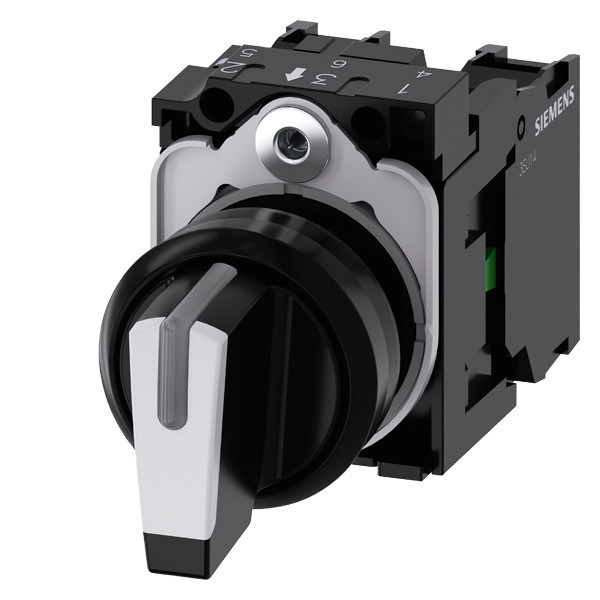 3SU1100-2BL60-1NA0 Переключатель с пластиковым селектором с короткой ручкой для полного блока SIRIUS ACT