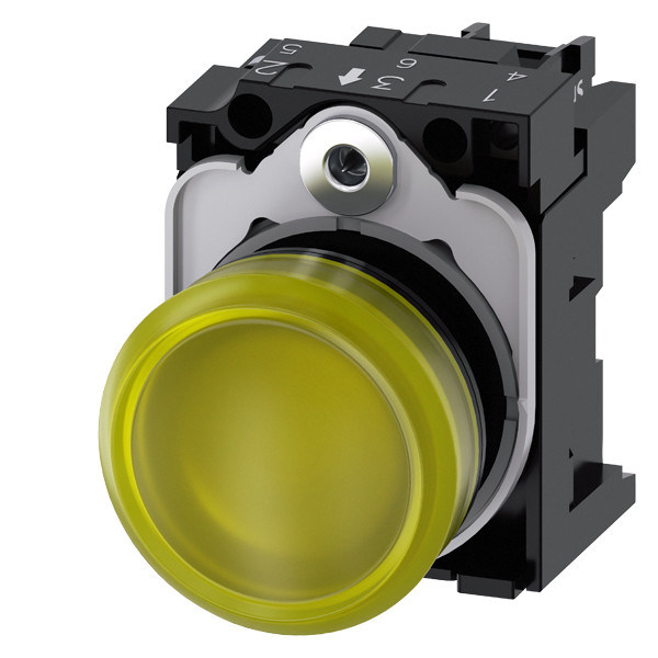 230 Вт переменного тока пластмассовый желтый SIRIUS ACT Pilot Light Flush с гладким объективом 3SU1106-6AA30-1AA0