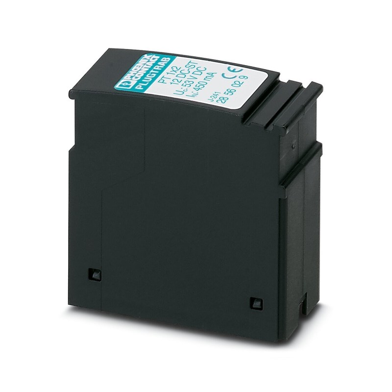 1 полюс 2856029 PT 1X2-12DC-ST Протектор от перенапряжения для номинального напряжения 12 В постоянного тока