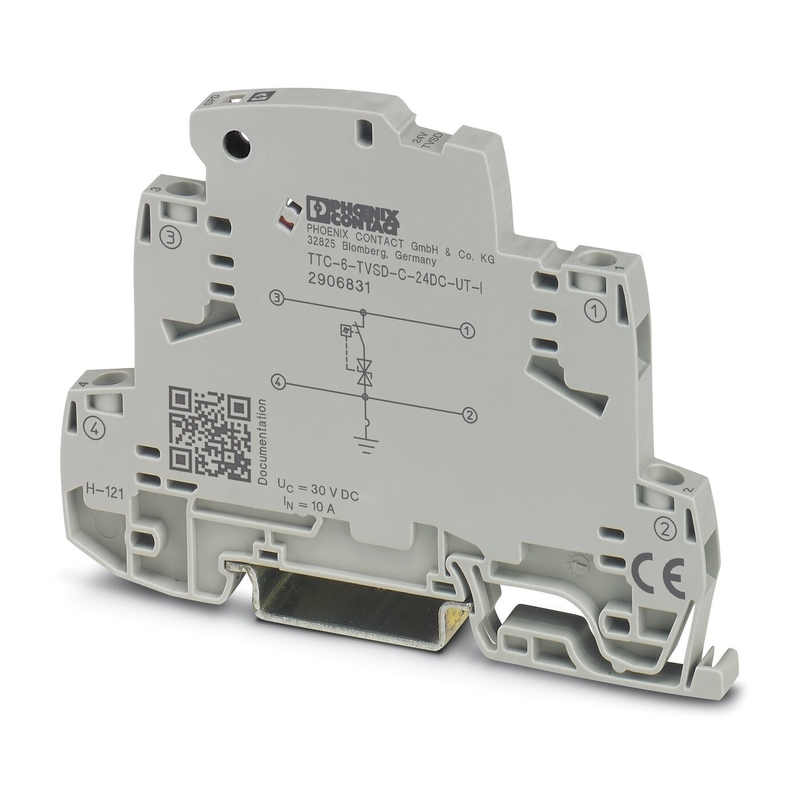 Защитник от контактных перенапряжений Phoenix TTC-6-TVSD-C-24DC-UT-I 2906831 для номинального напряжения 24 В постоянного тока